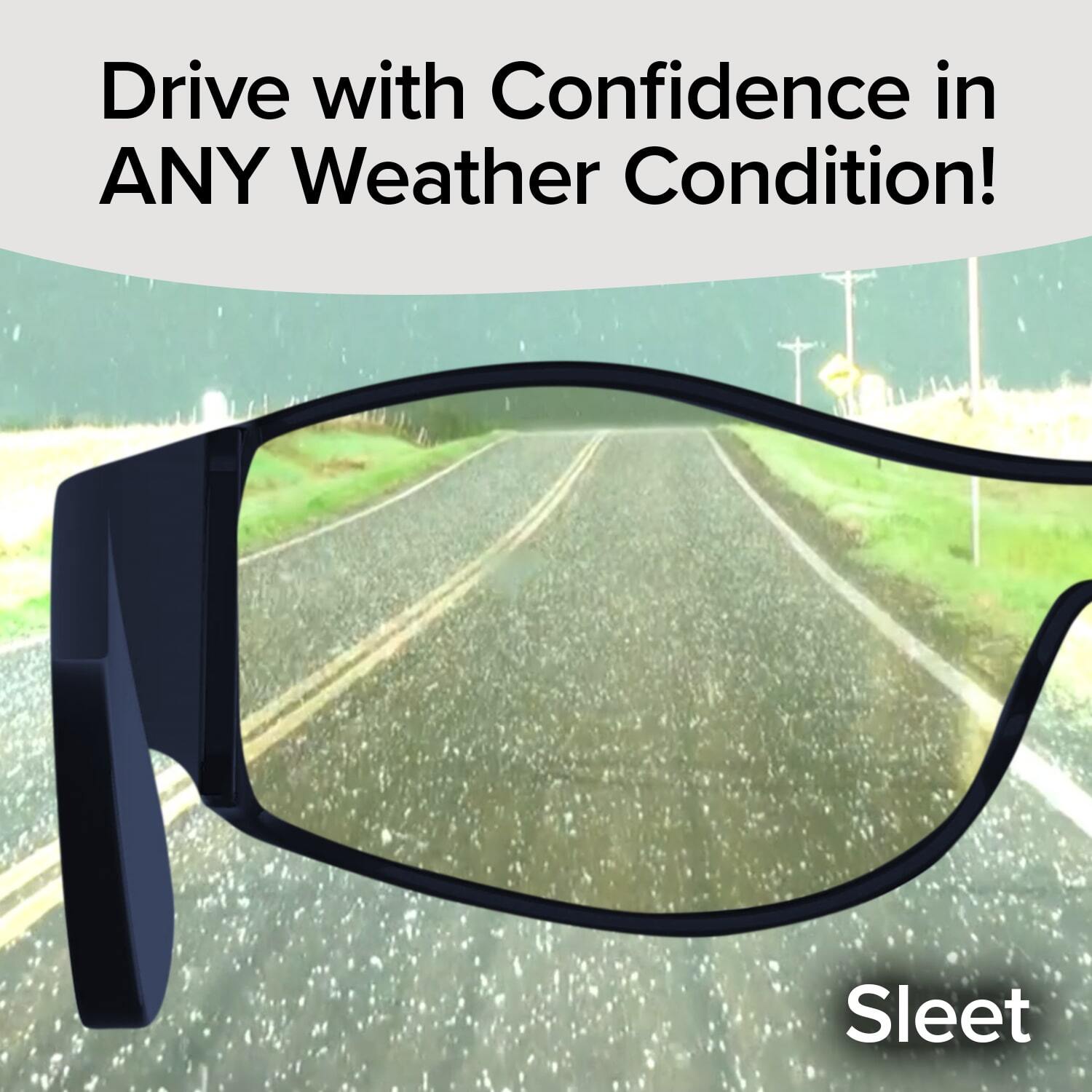 BattleVision Storm Wraparounds Bad Weather Driving Glasses, AS-SEEN-ON-TV