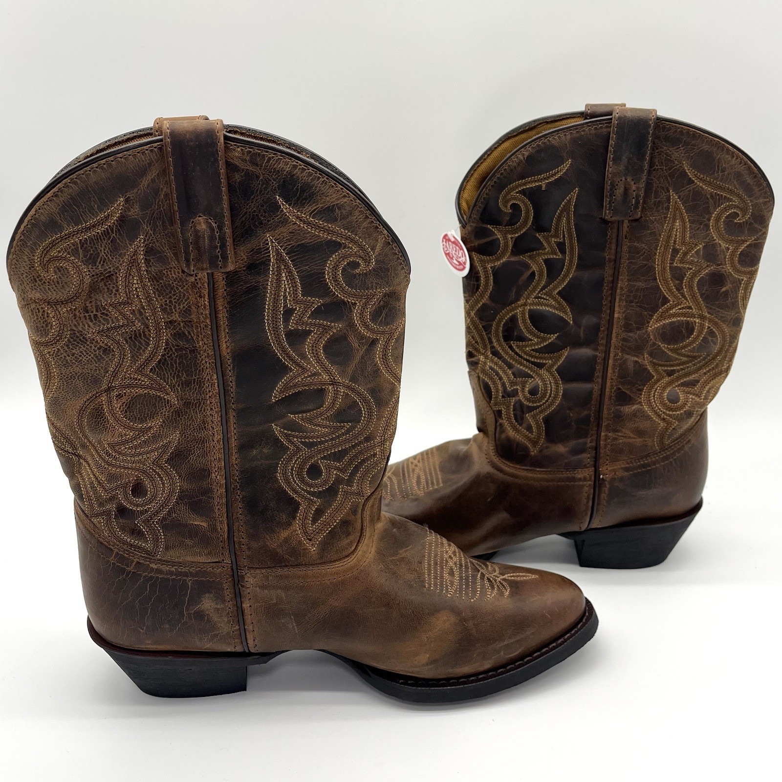 Laredo Western Boots Women’s Size 12 M Brown Distressed Leather Cowboy 51112 NEW