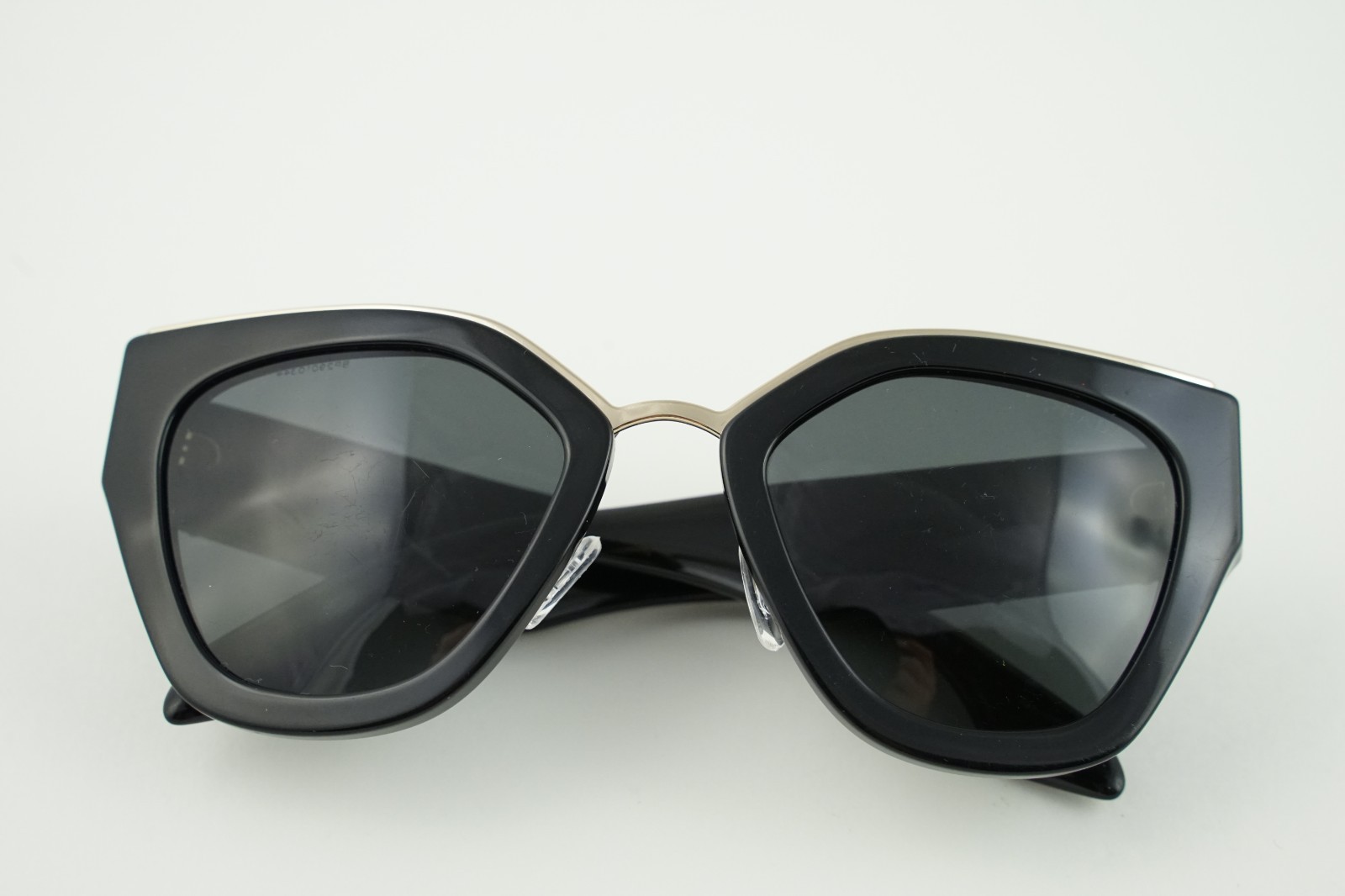 Prada SPR 10T Polished Black Black Crystal/Grey Sunglasses