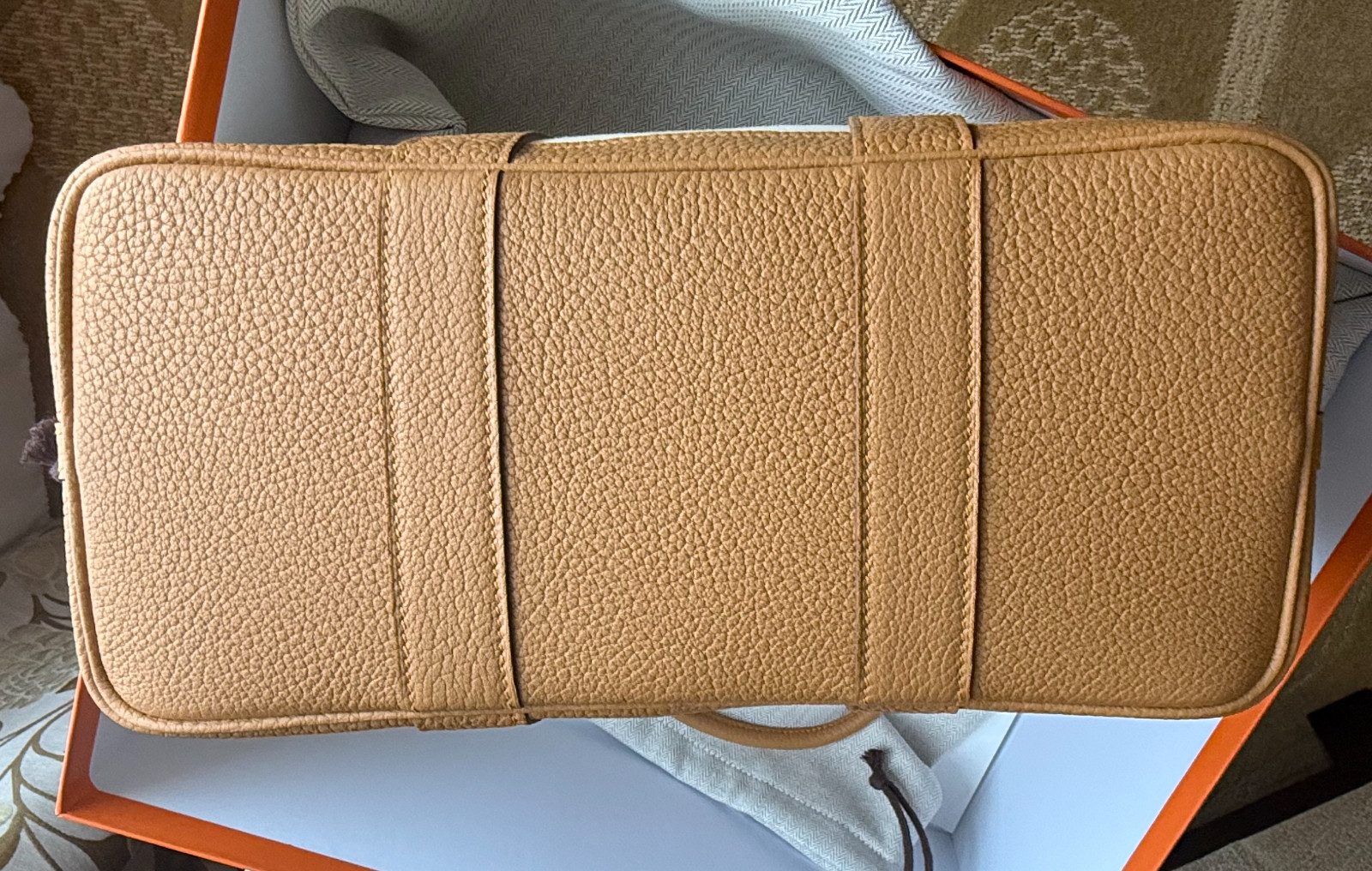 New Hermes Garden Party 30 Vanilla Vanille Naturel Sable Canvas Leather Tote Bag