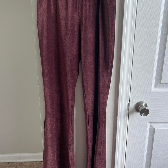 RSQ Womens Burgundy Corduroy Flare Pants High Waisted Bell Bottoms Medium