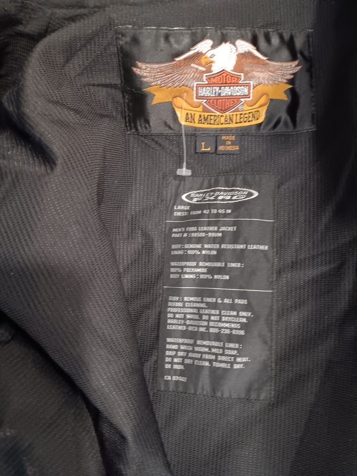 Harley Davidson LARGE FXRG Leather Touring Jacket w FS Liner & Armor 98508-93VM