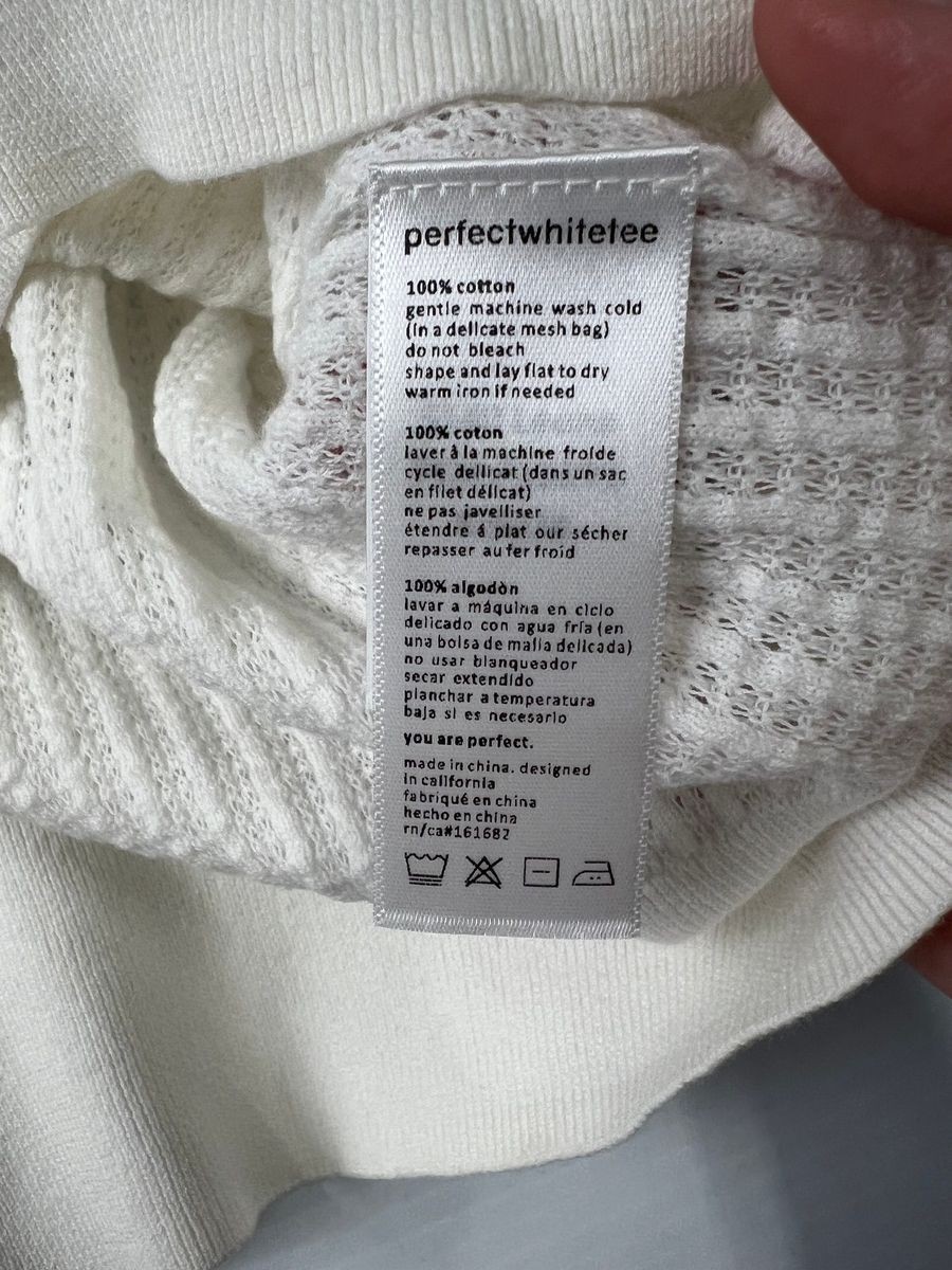 PERFECTWHITETEE Leona Short Sleeve T-shirt Women’s Size S White