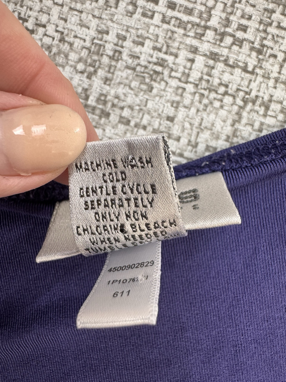 Chico’s Travelers Slinky Knit Top Purple Scoop Neck Travel Size 3 US XL/16 USA