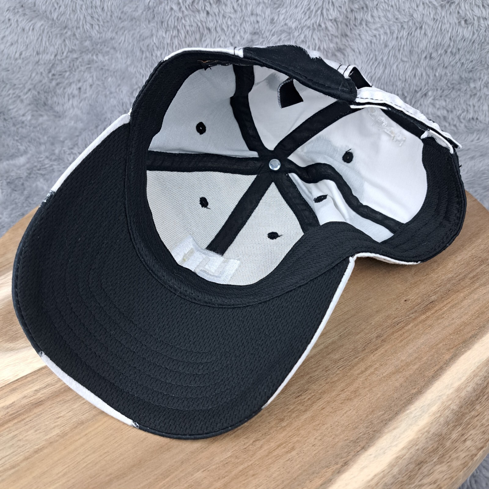 Loudmouth Golf Hat Cap Strap Back Black White All Over Cow Print Golfer Athletic