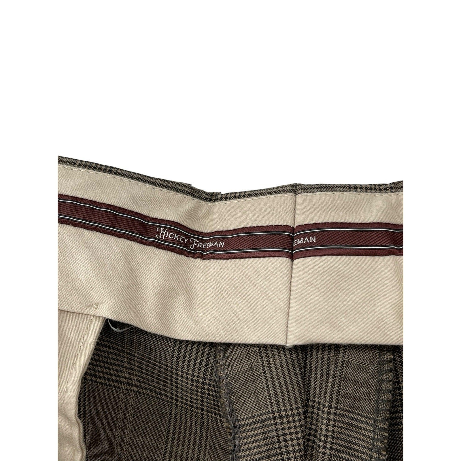 Vintage Hickey Freeman Suit Glen Plaid Worsted Wool Size 40R