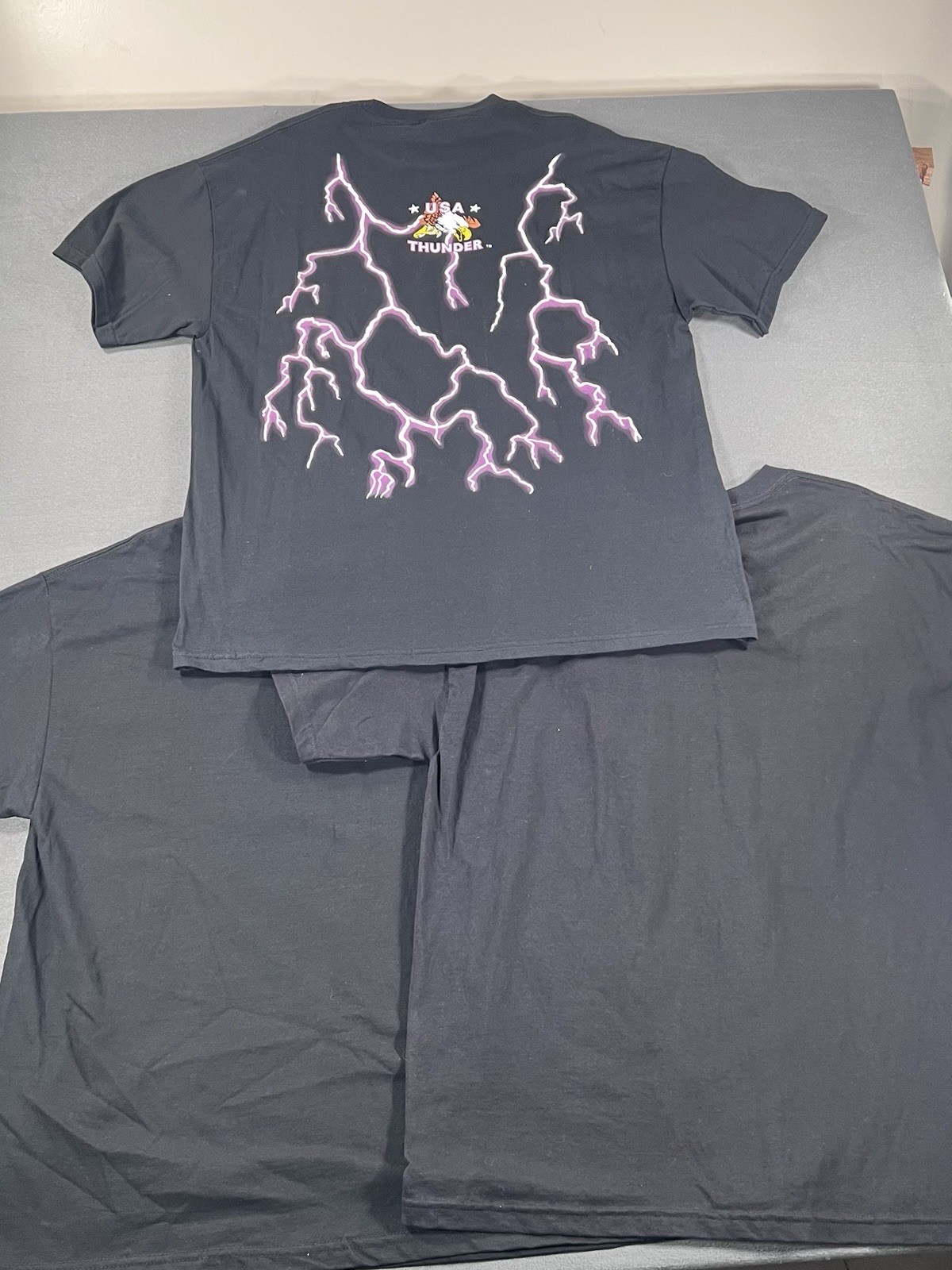 VTG American Thunder 90s Biker Black Sz XL Graphic Tennessee River T-shirts X3