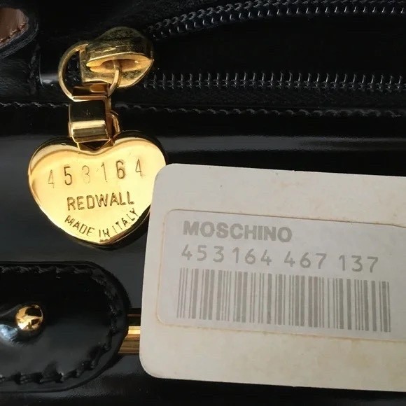 MOSCHINO Redwall Tricolor Polished Leather Bag Made in Italy
