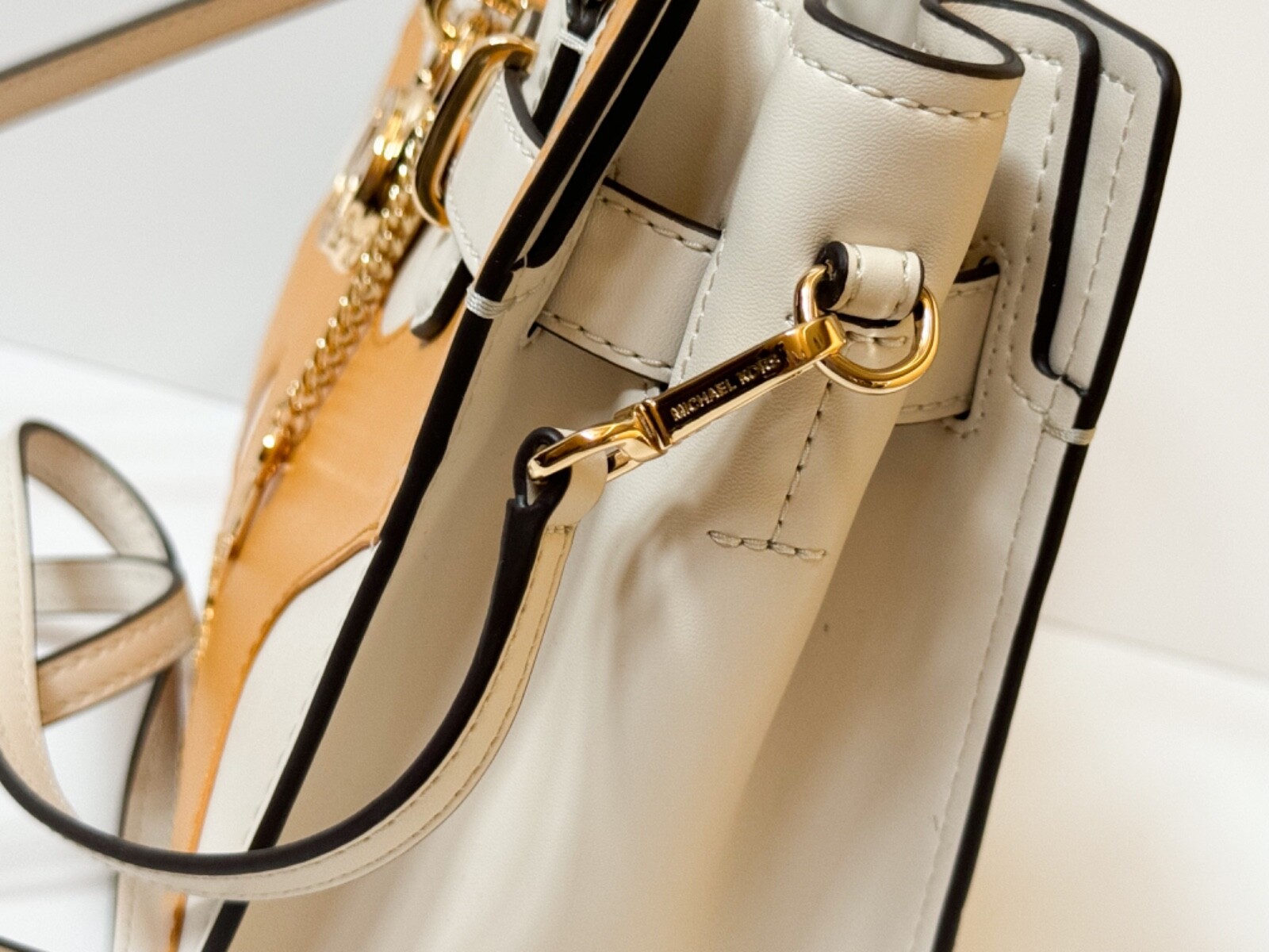 MICHAEL KORS HAMILTON SM SATCHEL SHOULDER BAG GRAPHIC LOGO GOLDEN ROD MULTI