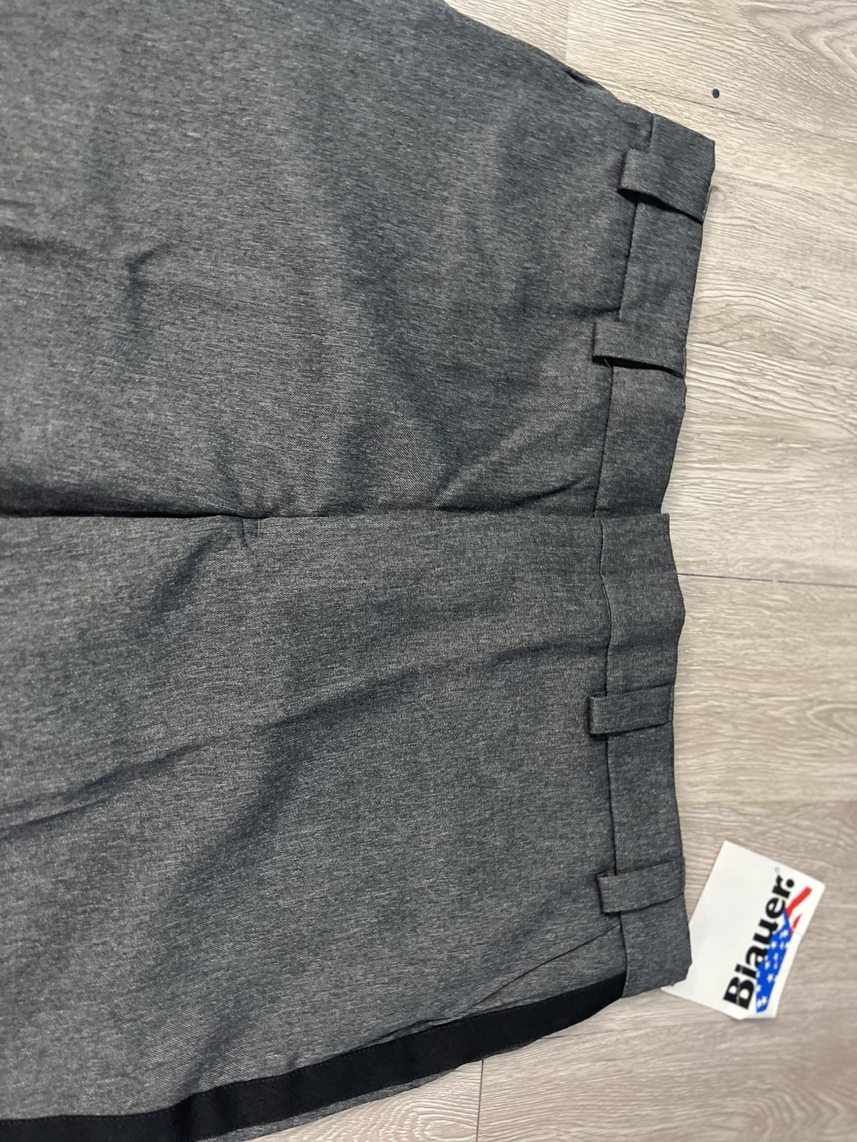 New Blauer Lonestar 8651 Serge Trouser Size 46 Reg Gray Heath Black Stripe New