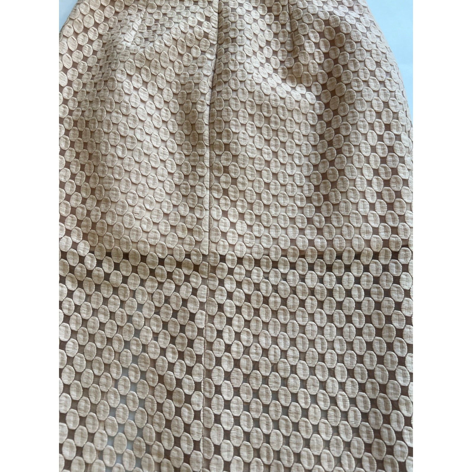 Intermix Nude Pink Beige Sheer Lined Slit Pencil Skirt Womens P Petite Cotton