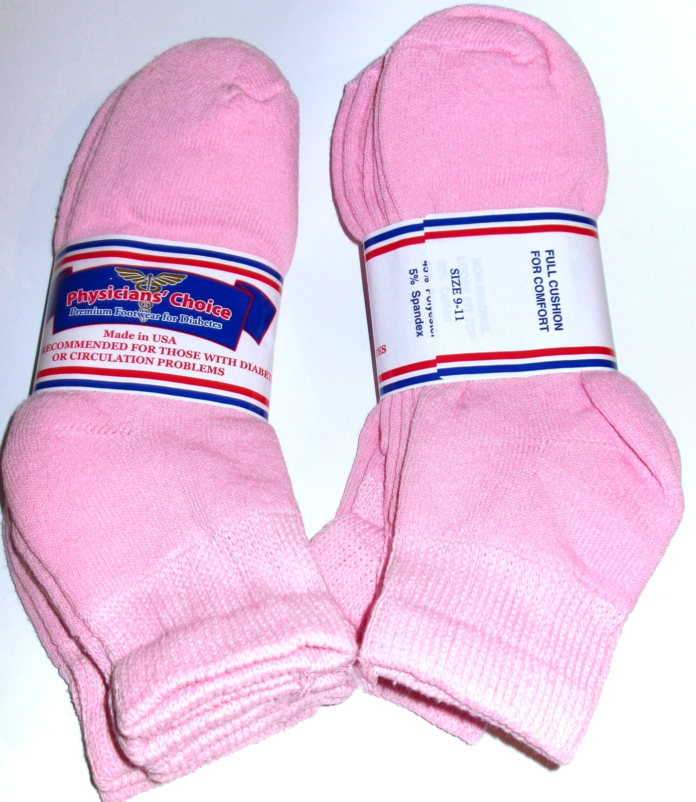 FREE SHIP 6 Pairs Womens Physicians Choice Diabetic Ankle Socks USA Made – Lot