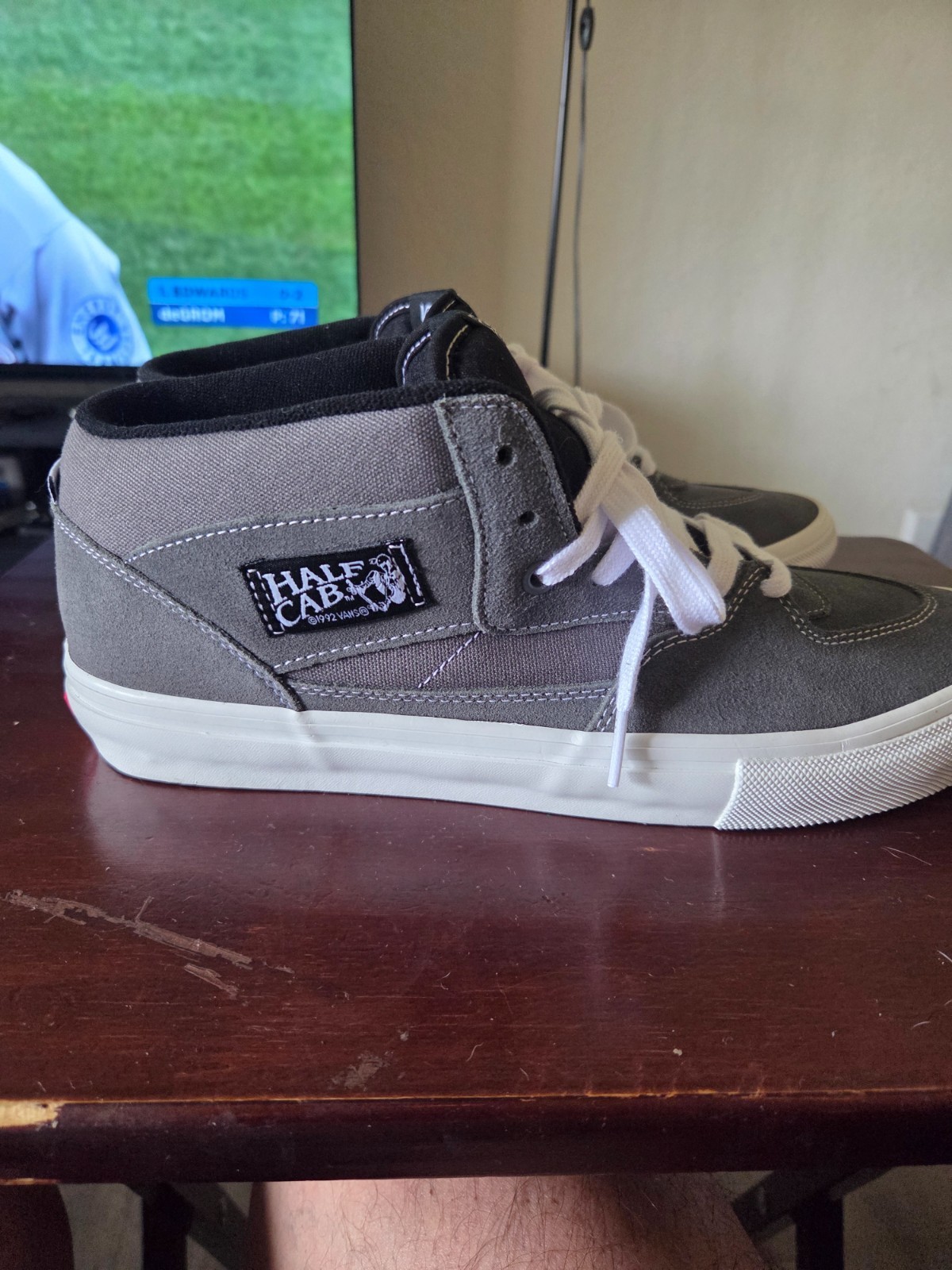 Vans Skate Half Cab Grey/White US Men’s 12 VN0A5FCD1XM. Excellent condition.