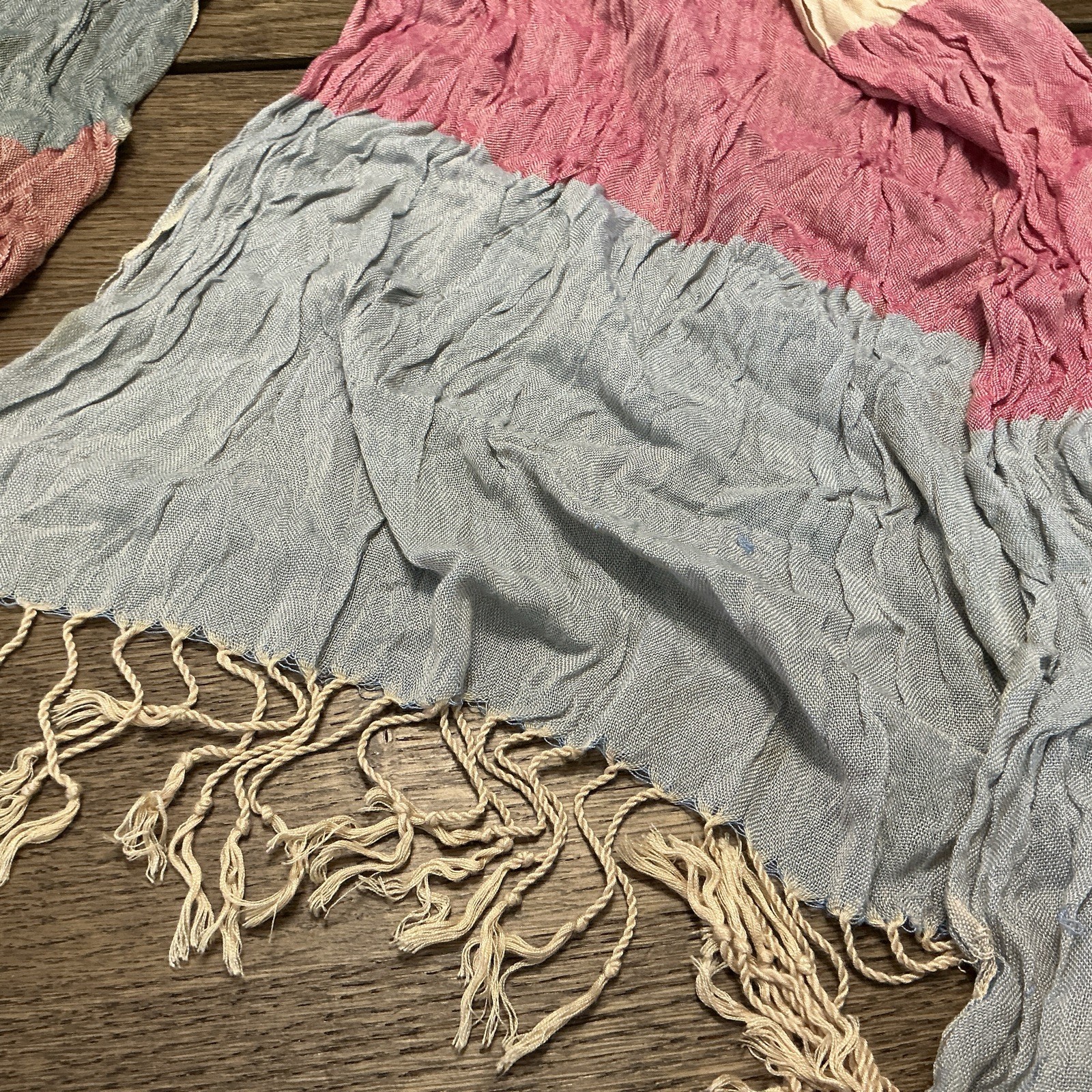 Pink, Green, Tan Scarf – Wrap – Casual – Boho – 64 Inches