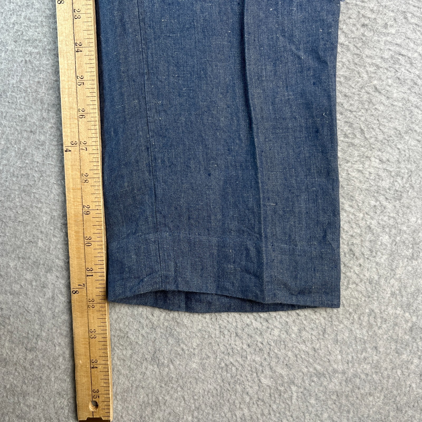 J Crew Bowery Slim Fit 100% Linen Mcnutt Pants 32×32 Mens Blue Lightweight