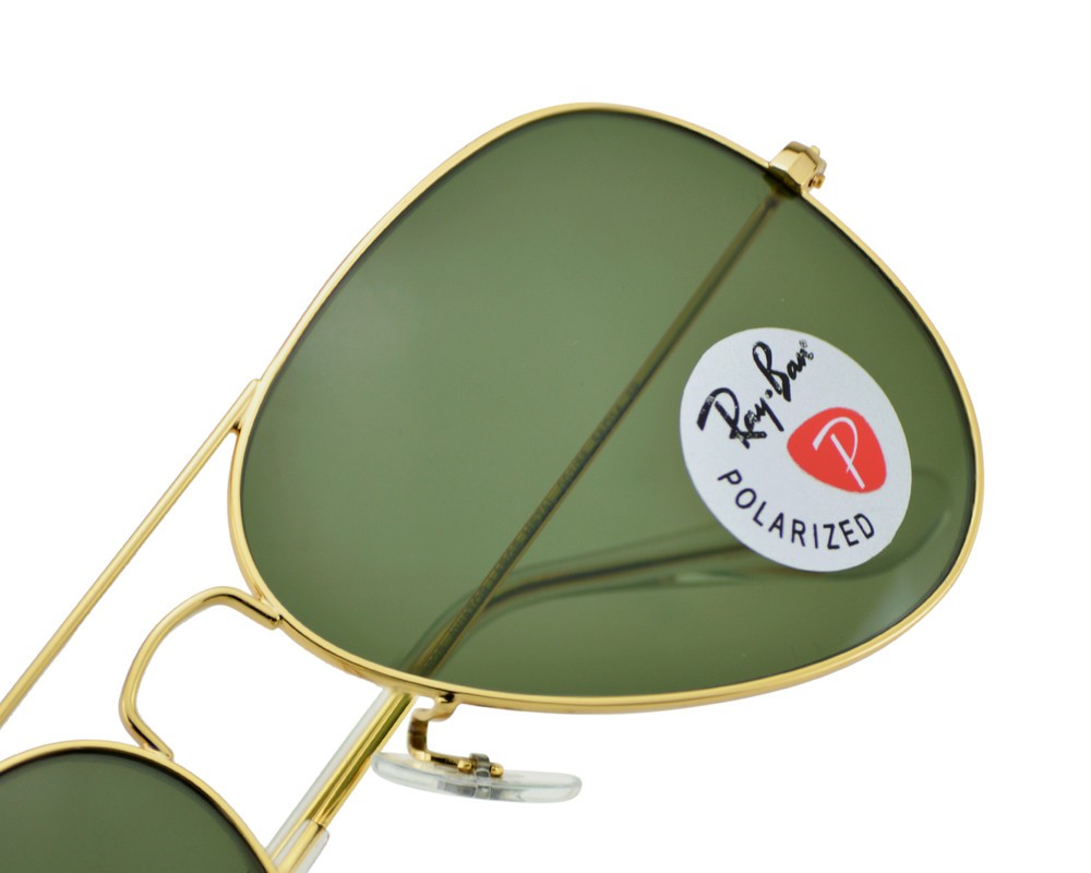 Ray-Ban Sunglasses RB3025 Aviator Classic 58mm Gold Frame Polarized Green Lens