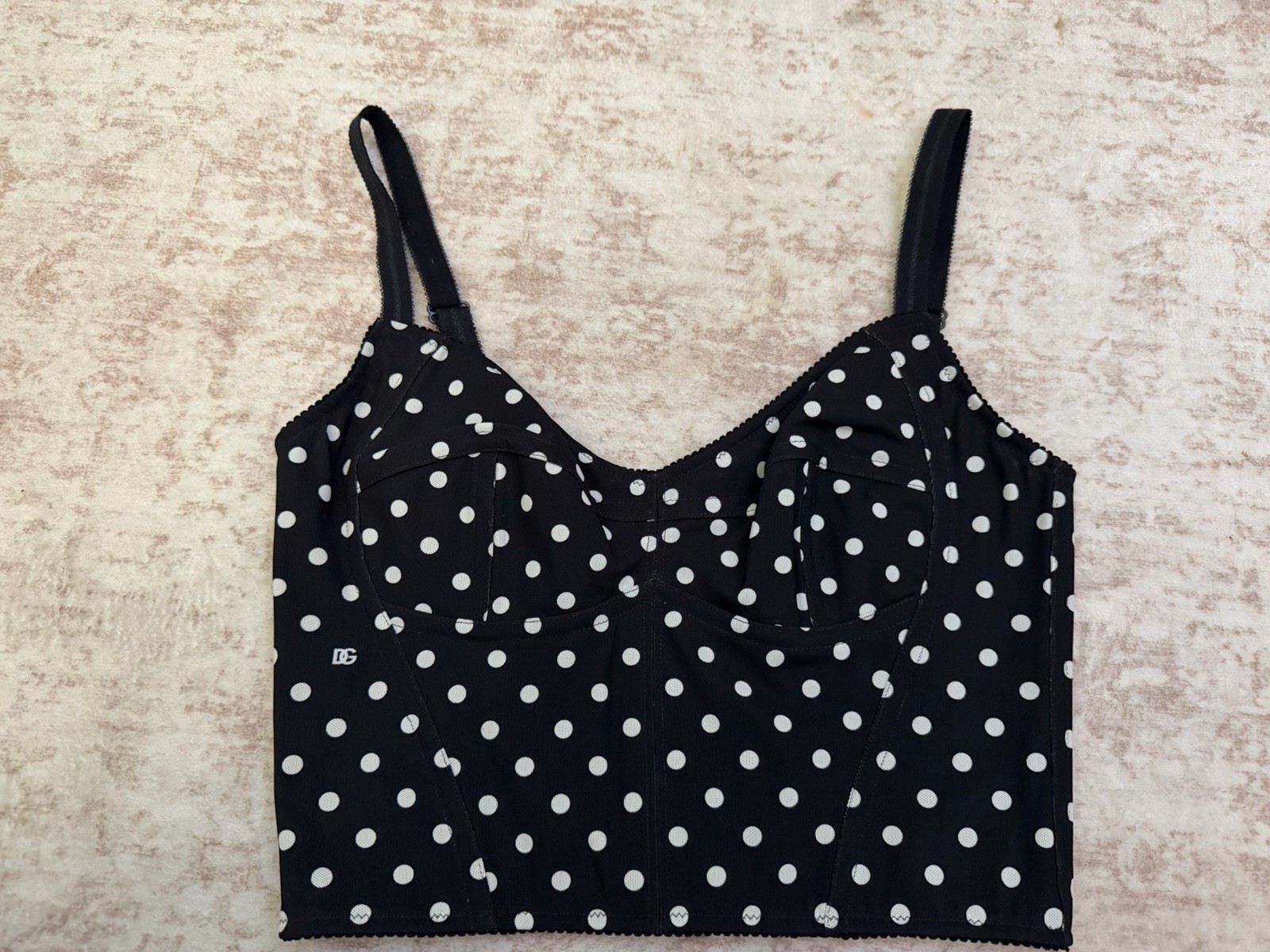 Dolce & Gabbana Polka Dot Corset Top Bustier Size 44 Women’s