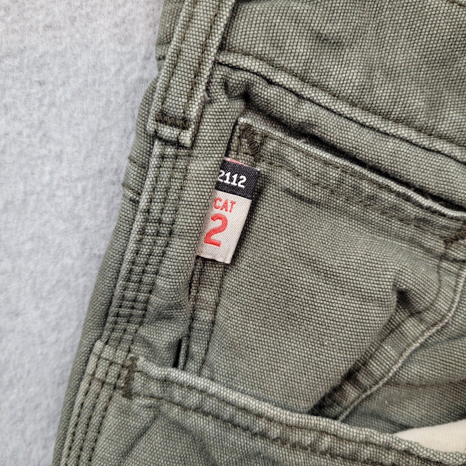 Carhartt FRB159-MOS Flame Resistant Canvas Pants Mens 36×30 Green Workwear CAT 2