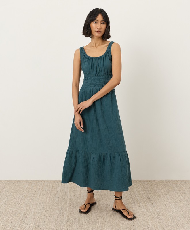 Pact Organic Coastal Double Gauze Cami Dress Brand New Freeship NO IMPORT FEES