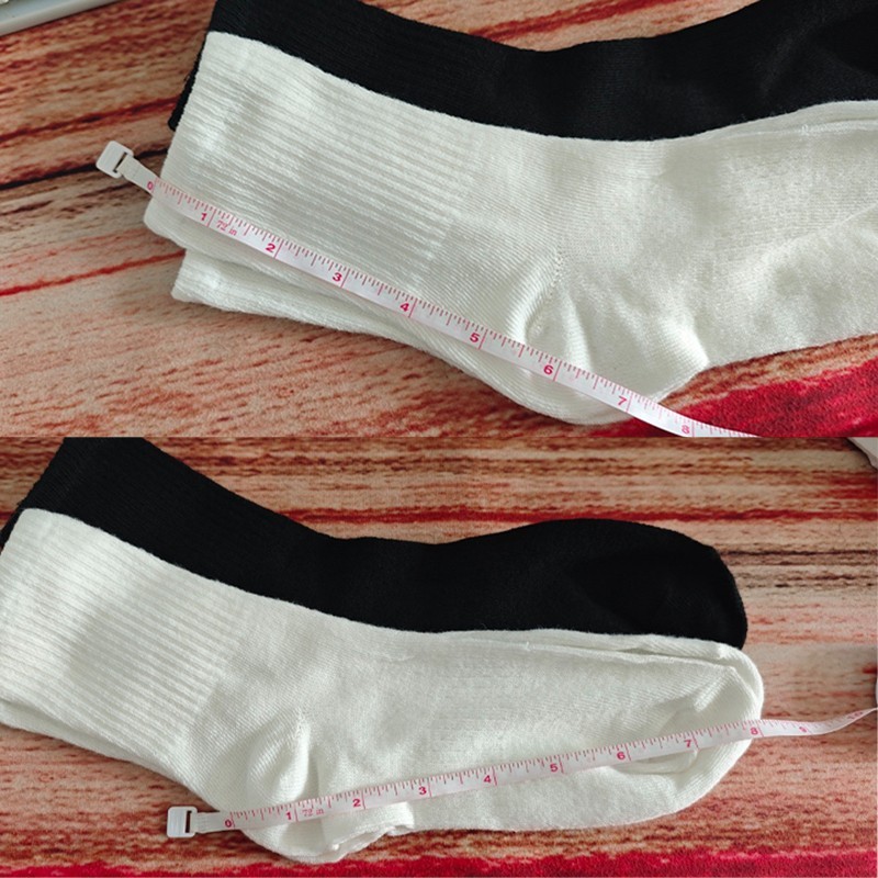 Men White Solid Sports Cotton Crew Socks Athletic Work Size 9-11 10-13