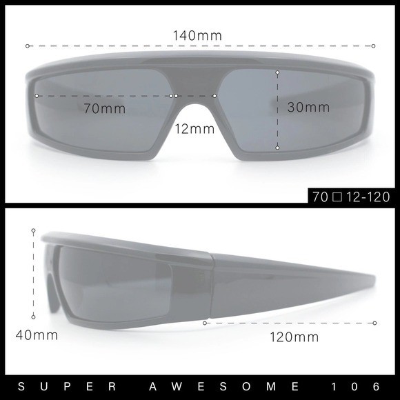 Women Sunglasses Driving Dark Black Lens Wrap Around Outdoor Street Wear Hip Hop