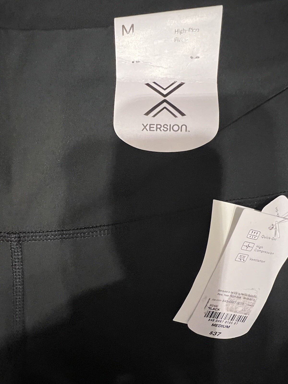 Xersion Compression Yoga Shorts NWT Black Medium Quick Dry Work Out Athletic