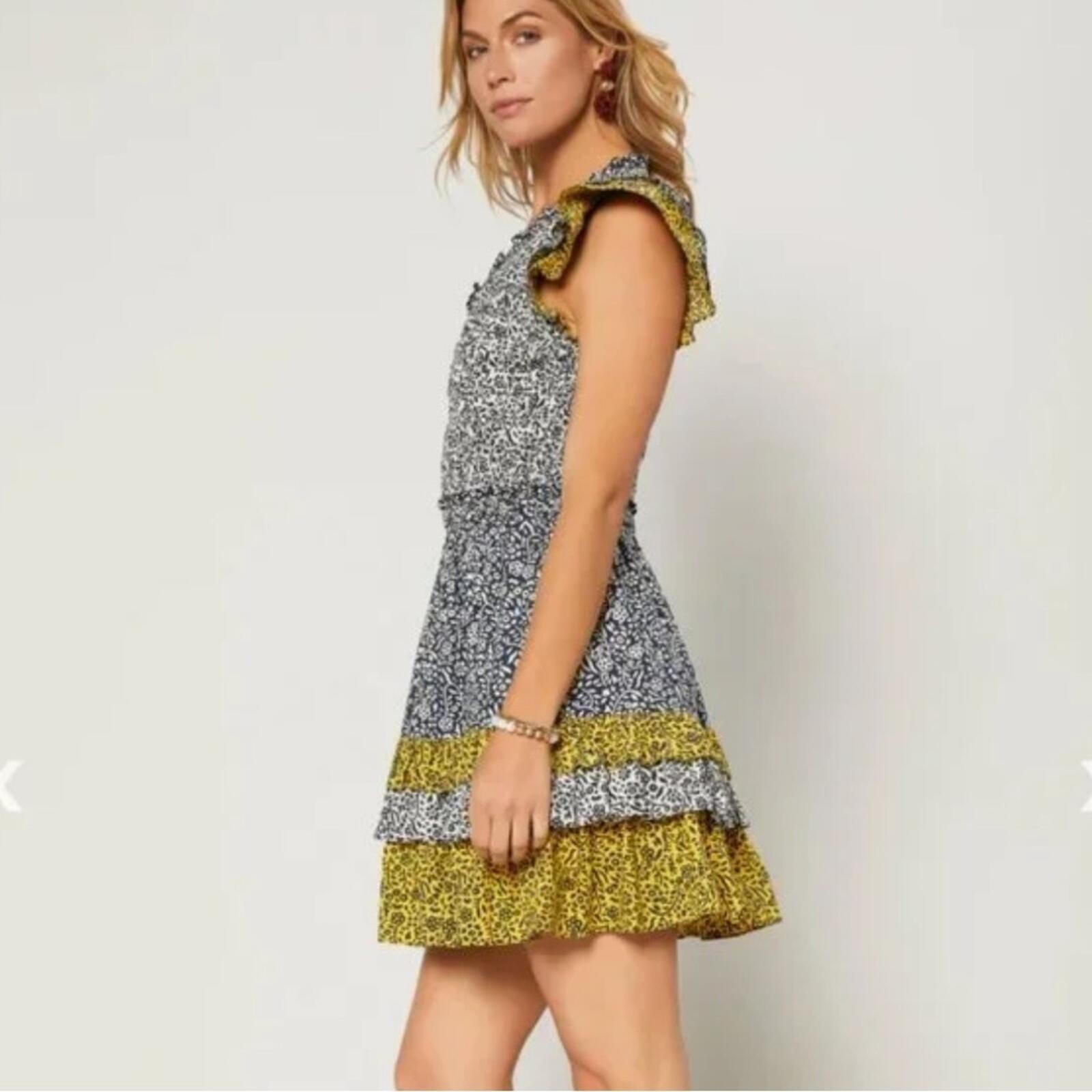 Current Air Los Angeles Floral Ruffle Mini Dress | Size Small