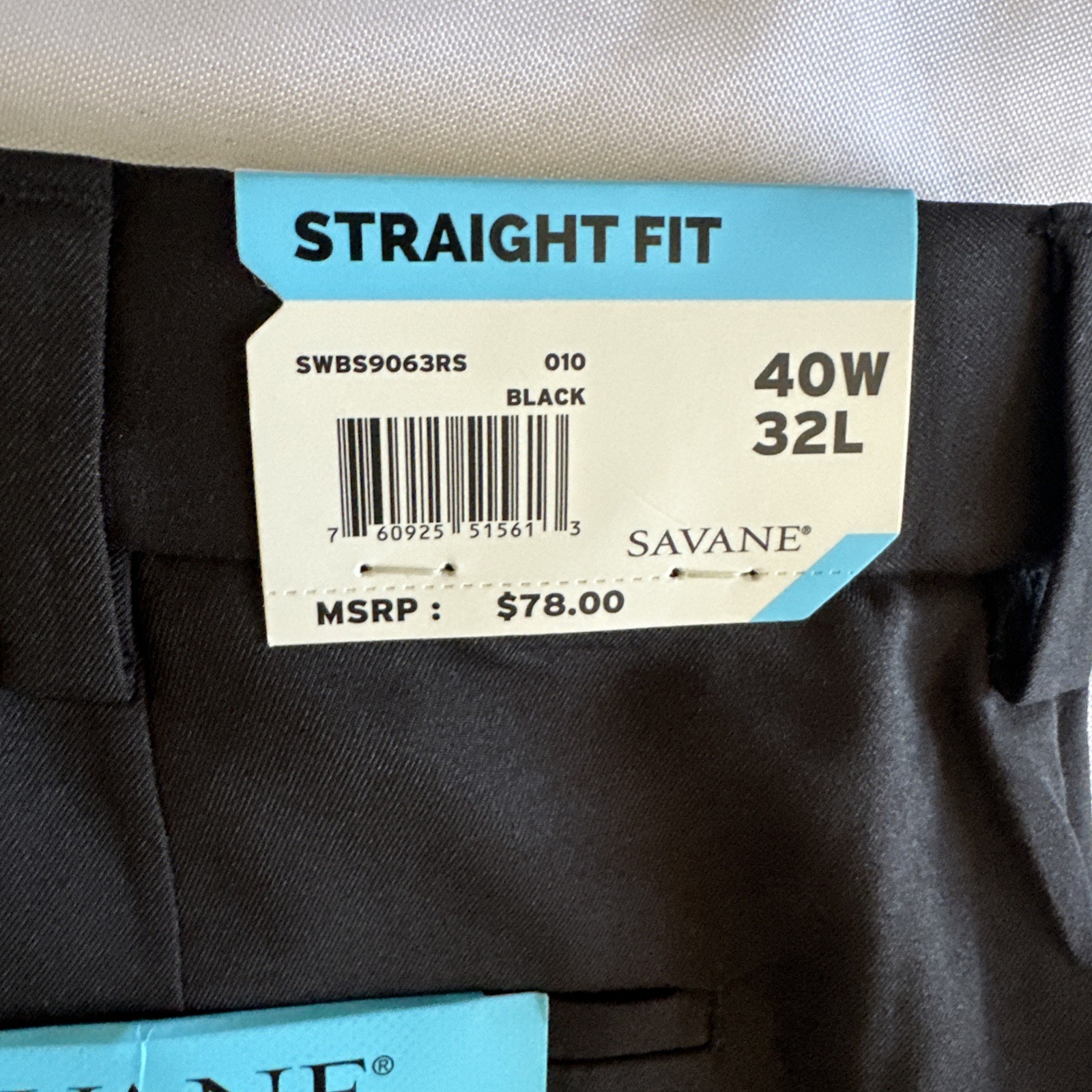 Savane Mens Pants 40×32 Black NWT Big & Tall Flat Front Expandable Waist Stretch