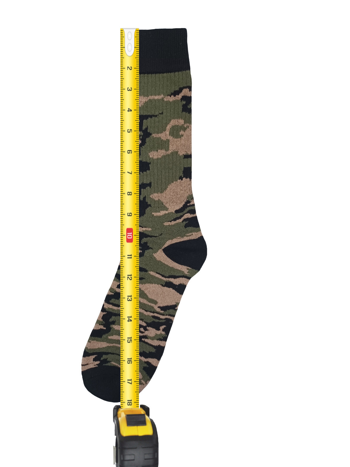 ONE PAIR COTTON CAMOUFLAGE CREW ARMY SOCKS SIZE 10-13 TRUE TO SIZE OLIVE GREEN