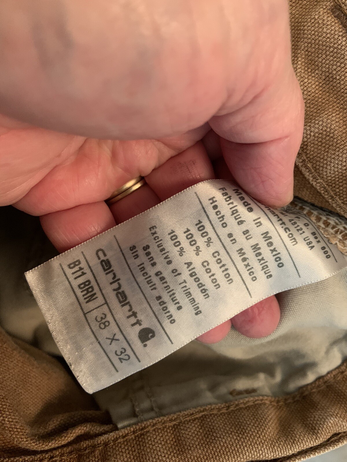 Vtg Carhartt B11 Brn Carpenter Pants B11 BRN Sz 38/32 Distressed