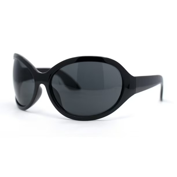 Oversized Sunglasses Blue Yellow Red Purple Lens Black Frame Wrap Around Outdoor