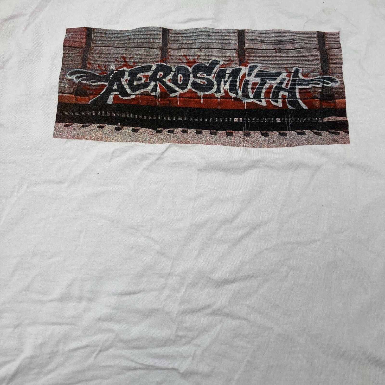 Aerosmith Graphic T-Shirt Mens XL Light Purple Good Graffiti Logo Rock Band Tee