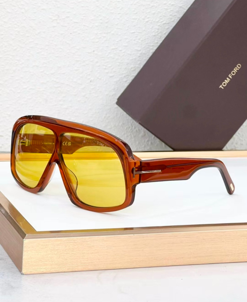 Tom Ford Cassius Sunglasses FT0965 Brown/Yellow 78-4-125mm With Case New
