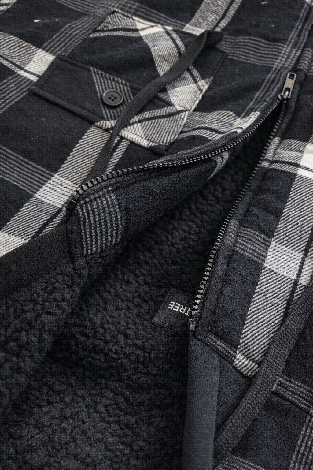 Men’s Sherpa Lined Flannel Hoodie Jacket Warm Zip Up Winter Coat M-XXL