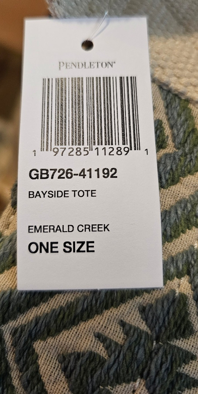 Pendleton Large Emerald Creek Tote Green Bag NWT