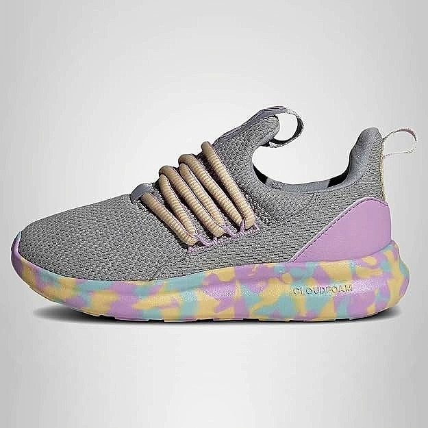 Adidas Unisex kidsLite Racer Adapt 7.0, Grey/ Orange Tint/Bliss Lilac,4