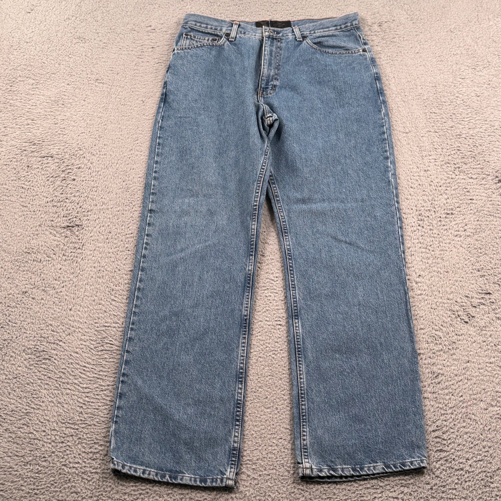 Express Jeans Mens 34×32 Relaxed Fit Y2K Structure Stone Washed Blue Denim
