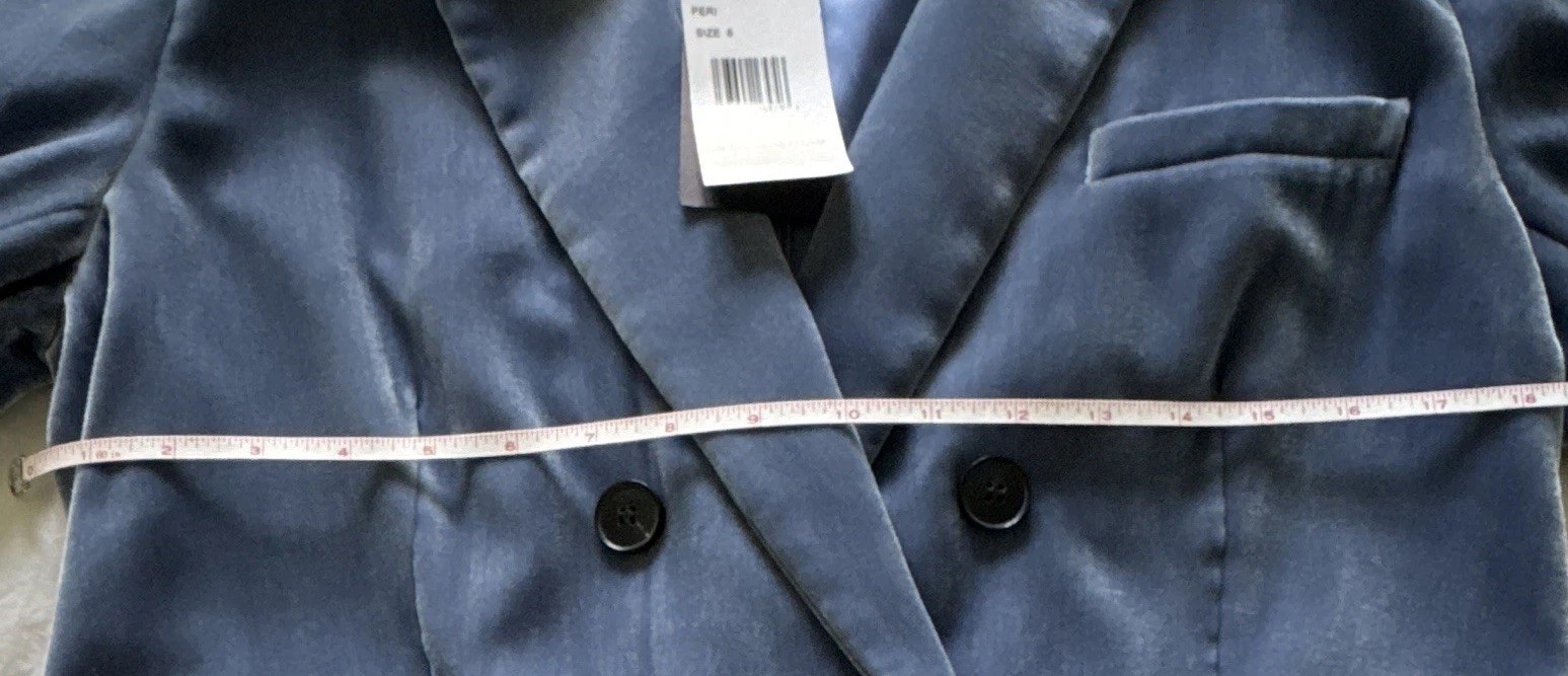 Lafayette 148 New York Peri Blue Velvet Double Breasted Blazer Sz 6 NWT $748