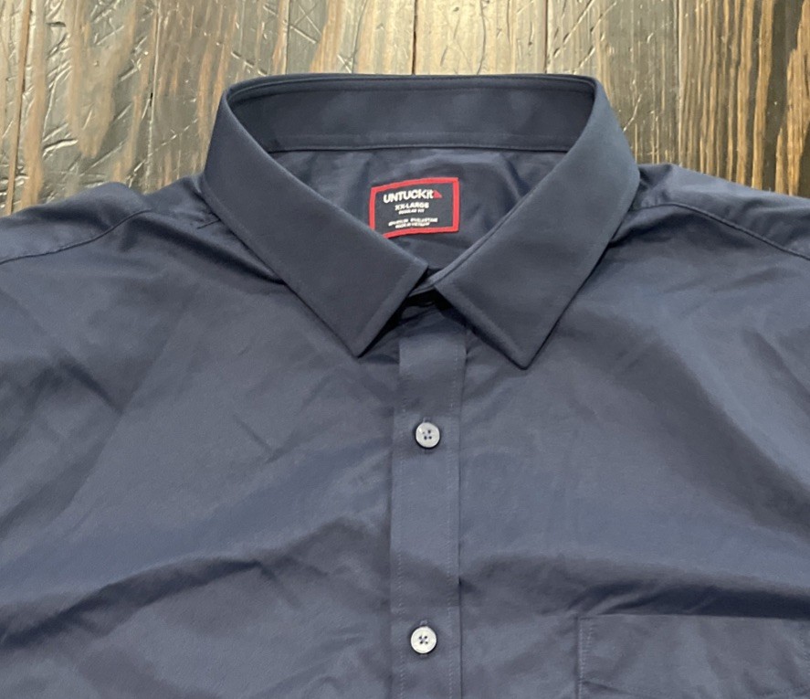 Untuckit Button Up Shirt Men’s 2XL Blue Nylon Elastane