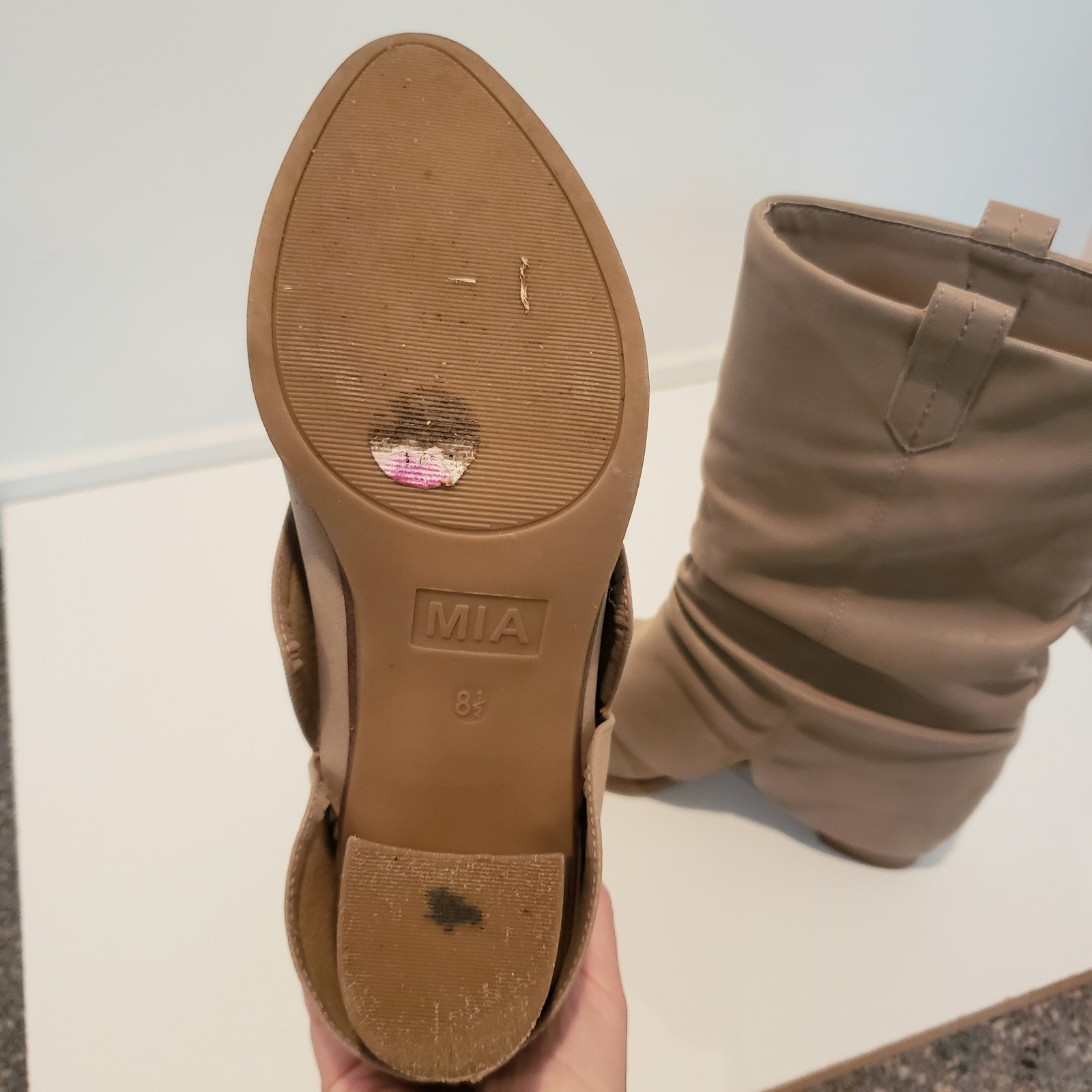 MIA Beige Boots Size 8.5M