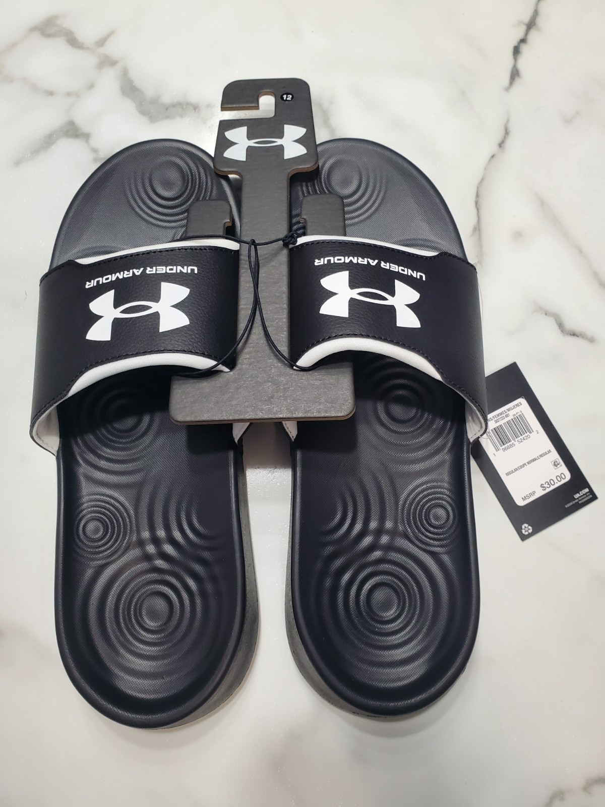 Under Armour Women’s Ignite Select, (001) Black/Black/White, 12, US NWT