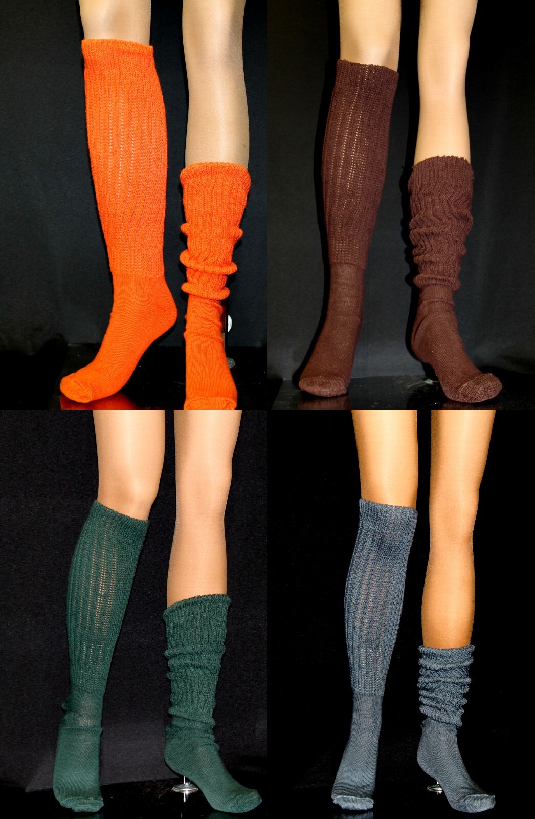 Slouch Socks Scrunch Calf to Knee Workout Long Hooters Uniform run walk warm new
