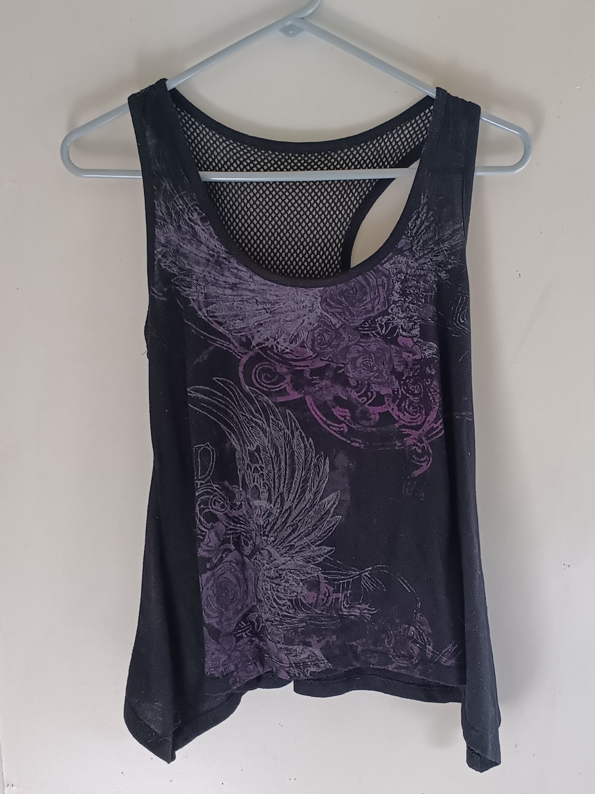 Vintage Y2K Mudd Tank Top Mesh Whimsigoth Dark Fairy M