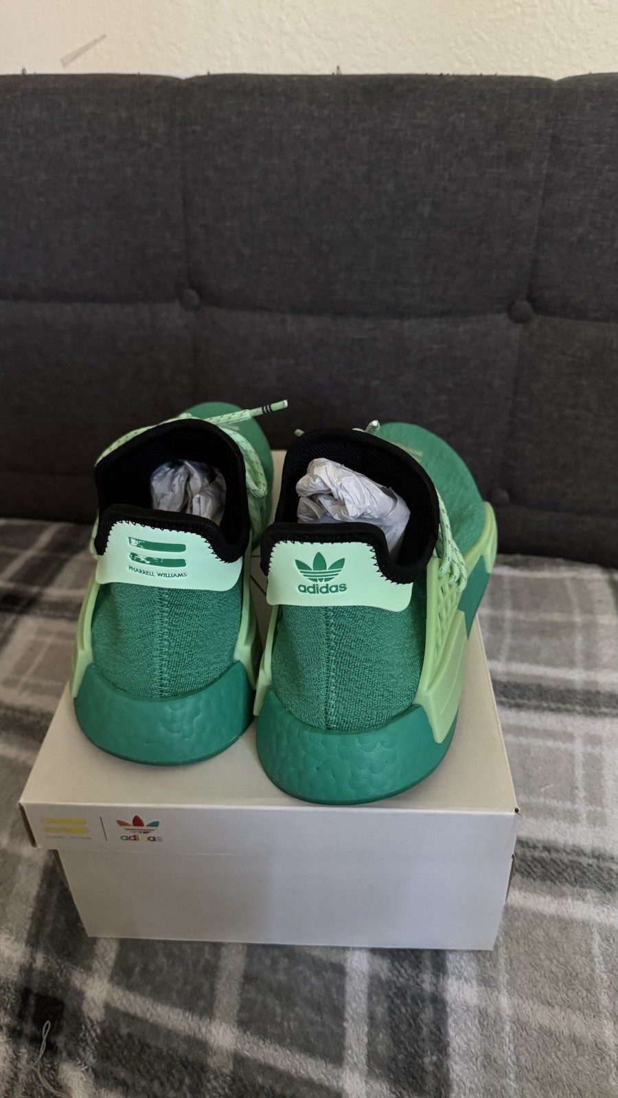 adidas Pharrell x NMD Hu Human Race Core Green Low Top Lace-Up GY0089 2020