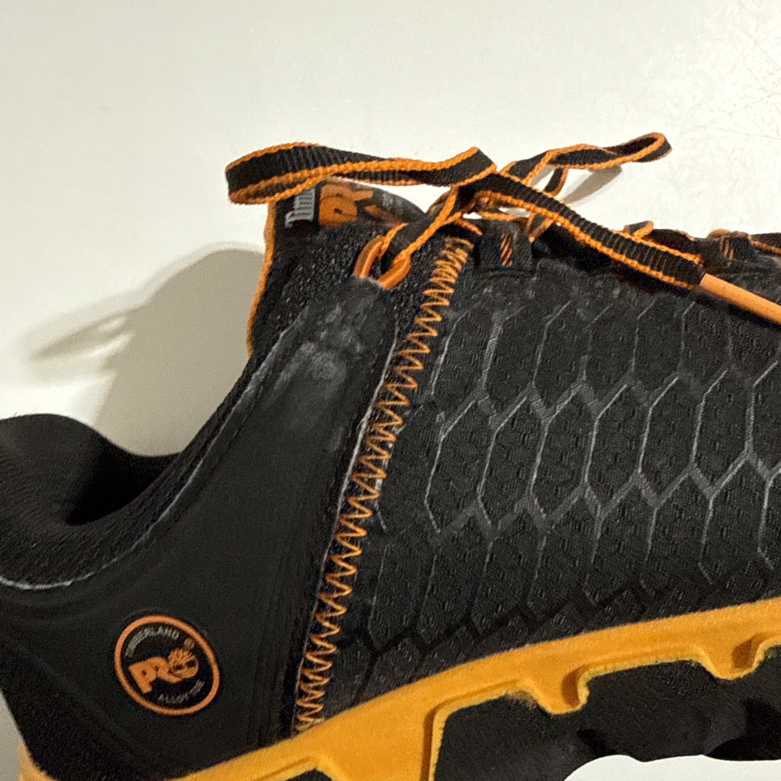 TIMBERLAND PRO Anti Fatigue Men’s 9 Work Shoes Alloy Toe A1B6S Black & Orange