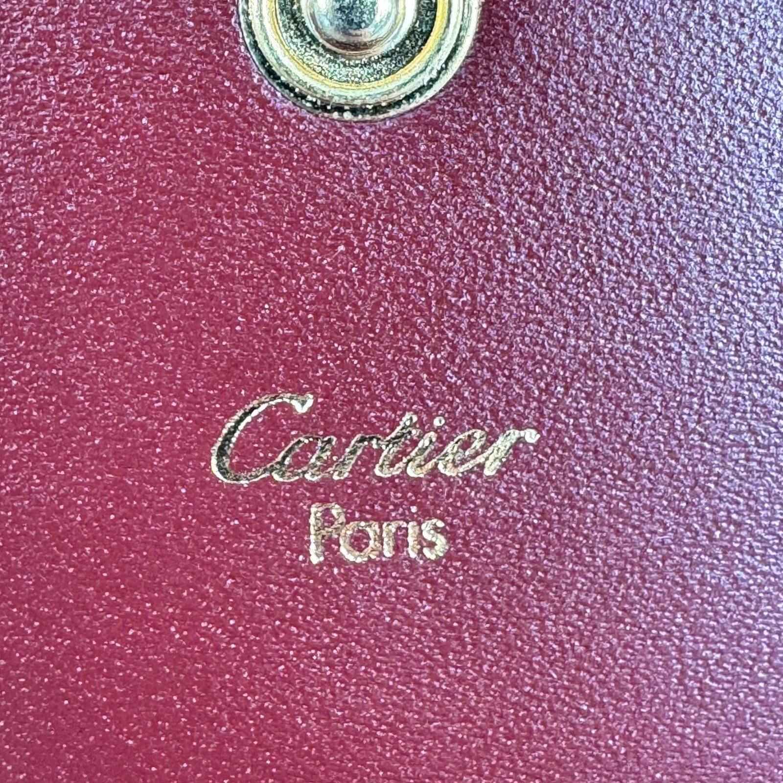 Must de Cartier Coin Case Purse Bordeaux Red Leather Authentic from Japan _0035