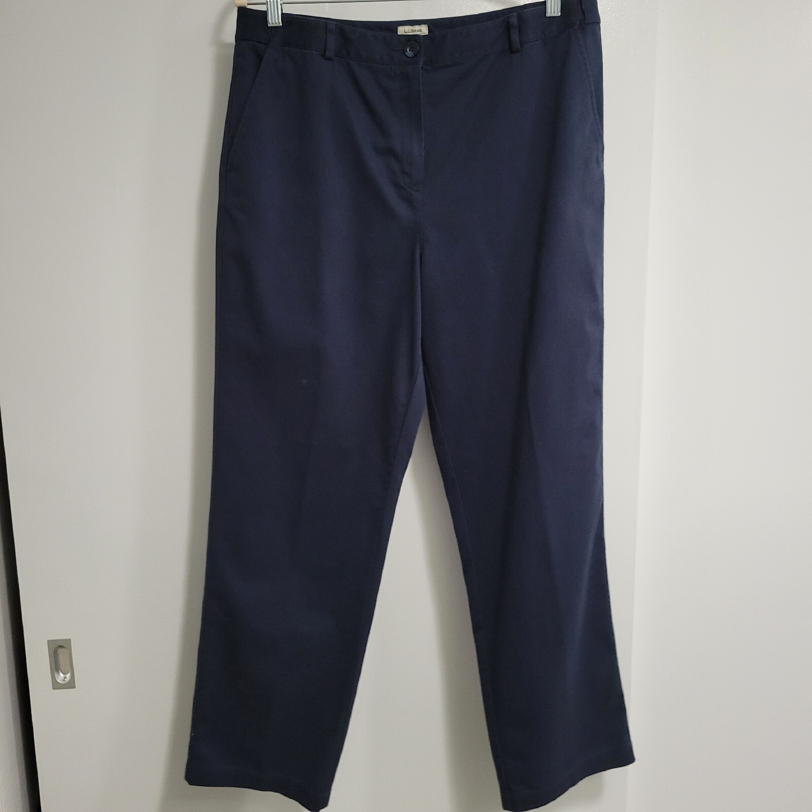 LL Bean Size 14 Classic Fit Navy Blue Pants Slacks w/ Pockets #277330 33×29.5in