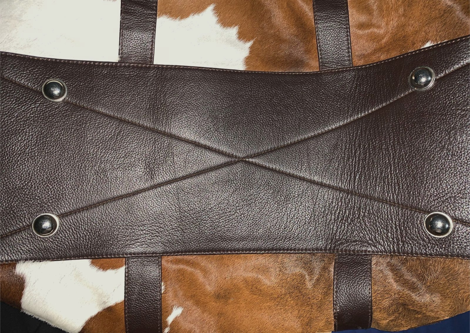 Luxury Cowhide Leather Duffel Bag | Natural Hair on Hide Unisex Weekender Bag