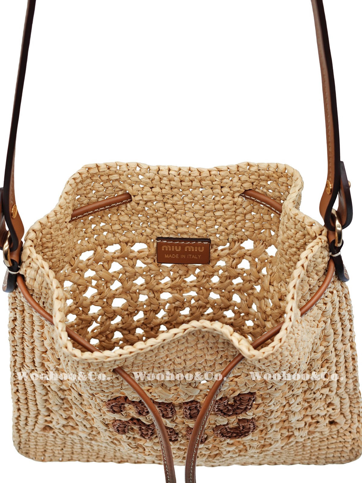 MIU MIU Raffia Fiber Hand Single Shoulder Bag Women’s Length 7.9xHeight 9.1 in
