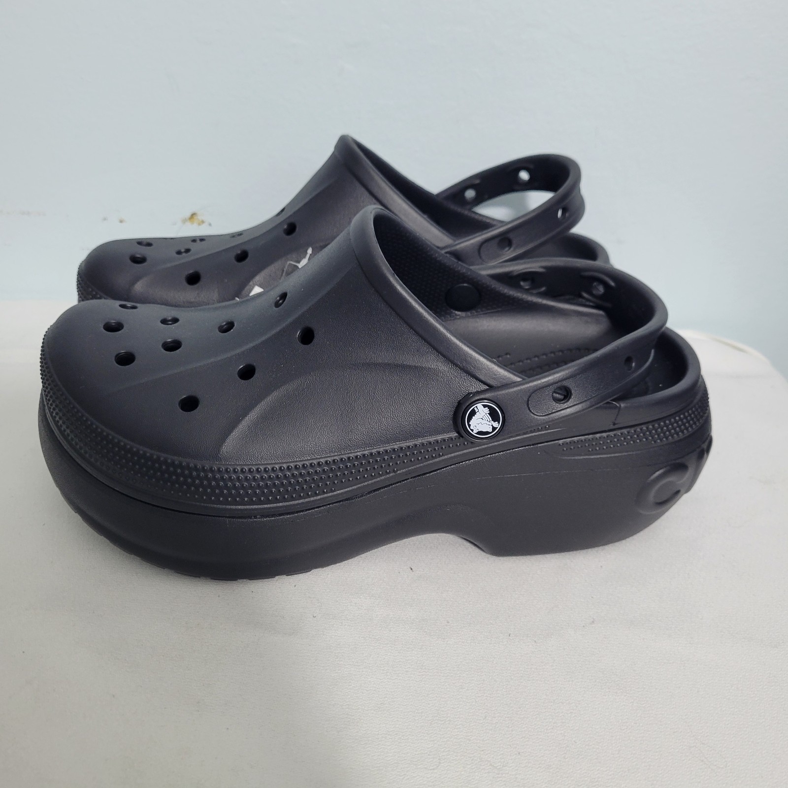 Crocs Bella Black Platform Clogs Size 11W/9M NEW 12426-2836